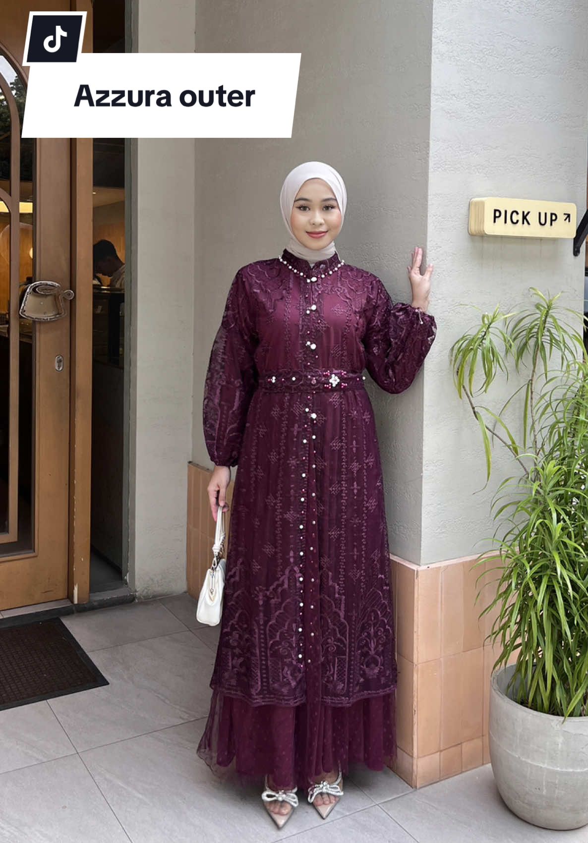 AZZURA OUTER “ BURGUNDY “ #outfitlebaran #gamislebaran #outfitlebaran2025 #outerbrukatviral #gamiskondangan #fatunhijabs #gamisbrukat 