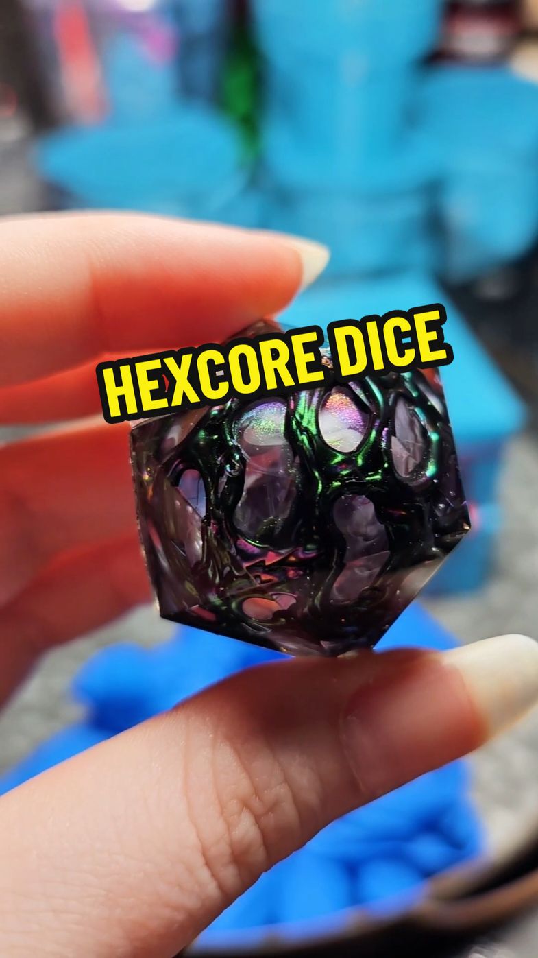 Replying to @vee_ikki coming up! I'm obsessed with this one. Inspired by the newest season of Arcane! #ttrpg #dnd #resin #dice #arcaneshow #arcane #handmadedice #dicemaking 