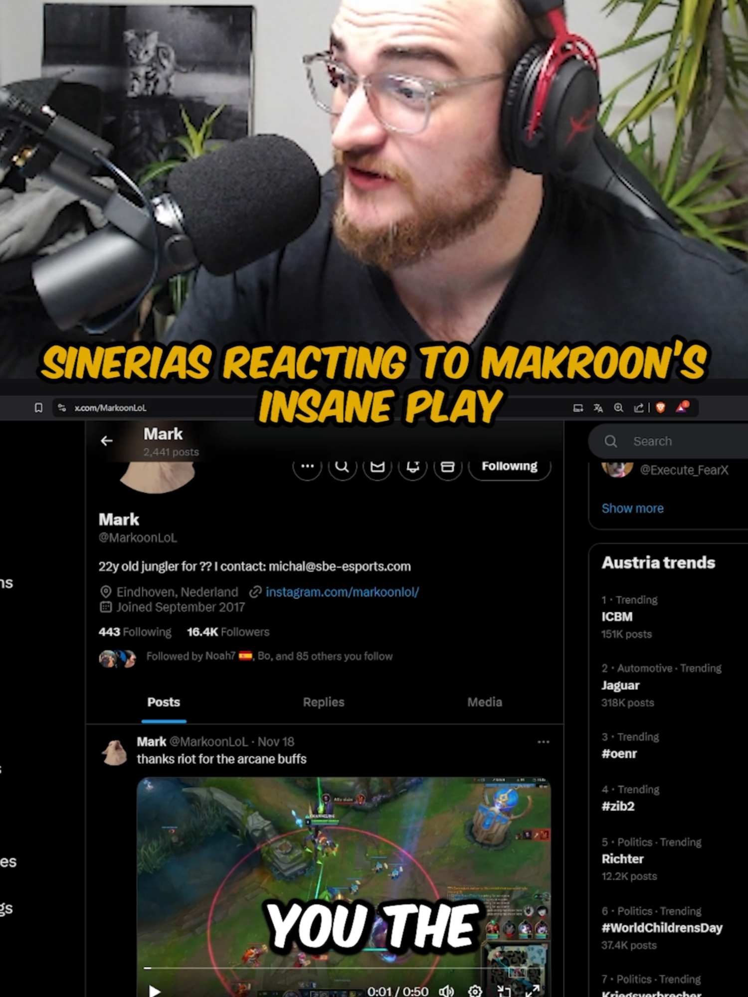 Sinerias Reacting to makroon’s INSANE PLAY #fyp #leagueoflegends #masteryi #riotgames #play