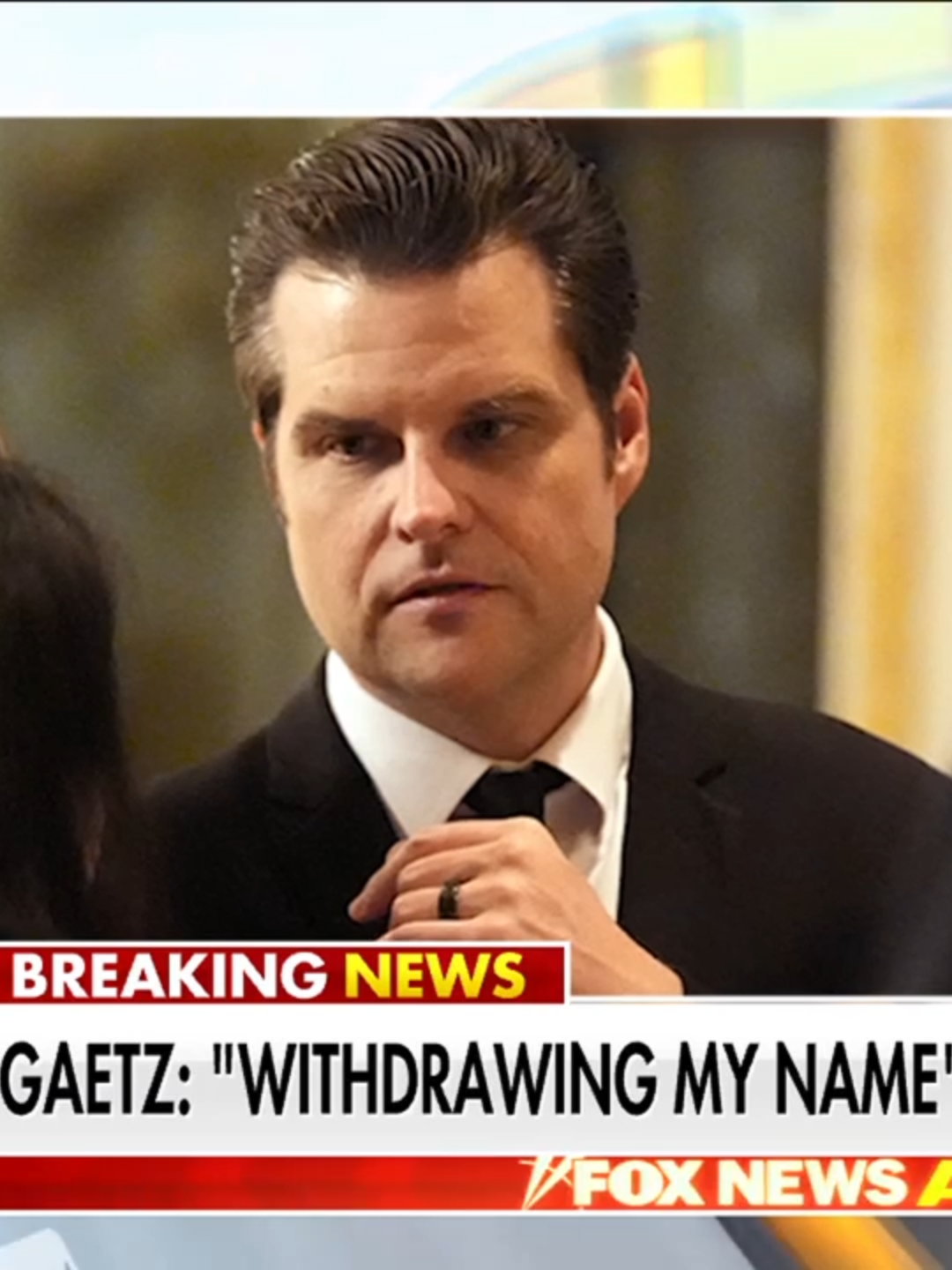 BREAKING: Former Congressman Matt Gaetz withdraws his name from Attorney General consideration.