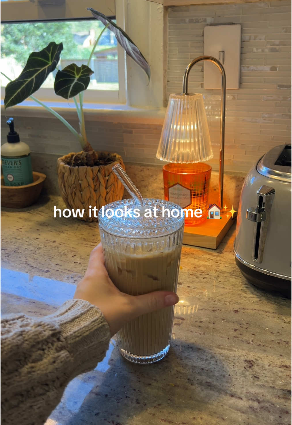 how it looked on the shelf vs how it looks at home 🏠✨ $4 walmart glass tumbler ☕️🎄 perfect if you want to feel fancy but you’re on a budget like me 😌🤭 #milso #budgetfriendly #cozyhome #christiangirl #walmartfinds 