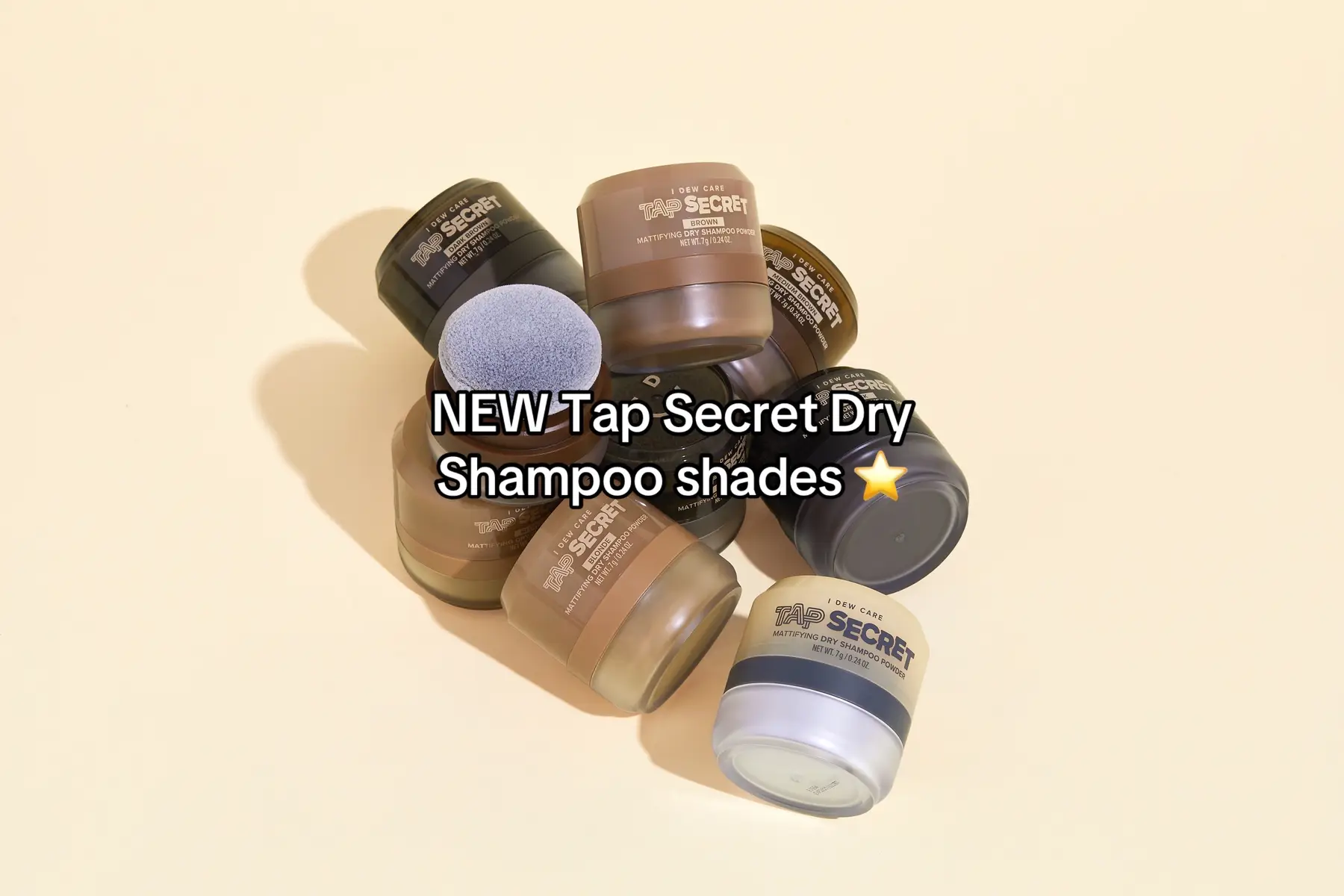 The Tap Secret family just got a few NEW members ✨ Tap Secret is the perfect pocket-sized dry shampoo powder for fresh & healthy looking hair Our viral Tap Secret Dry Shampoo now comes in 6 different colors:  🤍Transluscent  💛Blonde  🧸Brown  🤎Medium Brown 🐻Dark Brown  🖤Black  #idewcare #tapsecret #dryshampoo #haircare 