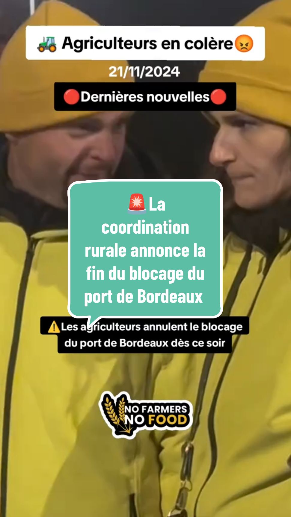 Le blocage du port de Bordeaux est terminé par les agriculteurs Français en colère. #agriculteurencolere #tracteur #fendt #claas #onmarchesurlatete #soutienagriculteur #coordinationrurale 