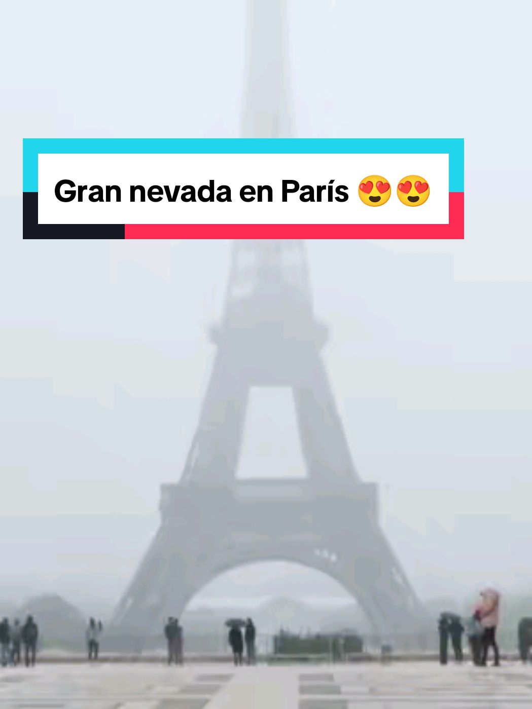 París se tiñe de blanco por un temporal de viento y nieve #paris #francia #nieve #temporal #torreeiffelparis #noticiasentiktok