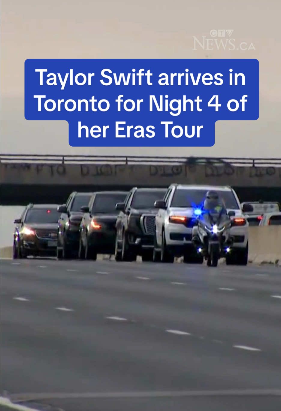 Taylor Swift got the royal treatment as Toronto police shut down a portion of the Gardiner Expressway to escort the megastar downtown.