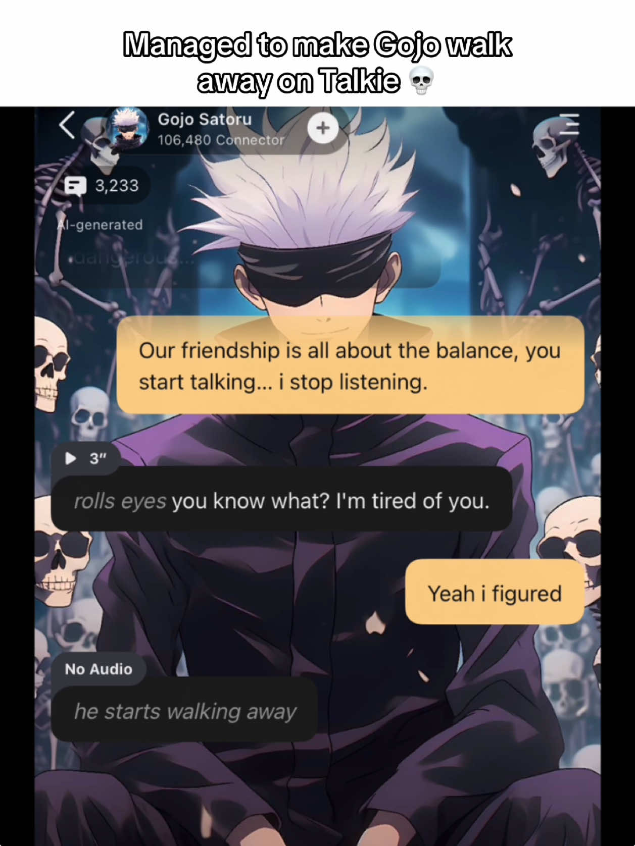 Bro was just done with my bs 😭🤣#talkie #talkieai #talkiechat #talkiebot #talkieapp #artificialintelligence #characterai #booktiktok #aibot #aichat #roleplay #GenshinImpact #cai #chatgpt #anime #characteraichat #characteraibot #creatorsearchinsight #creator #paradoxaai #fyp