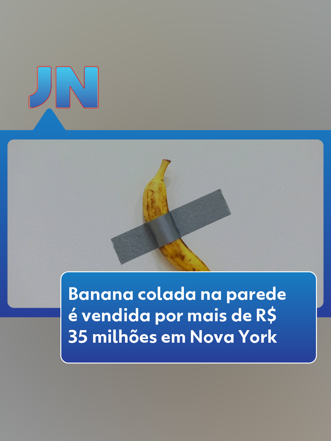 Leilão em Nova York 🍌 - Nos Estados Unidos, uma banana foi vendida por um valor equivalente a R$ 36 milhões. A fruta presa com fita adesiva na parede é uma obra do artista italiano Maurizio Catellan. Num leilão, em Nova York, um chinês que negocia criptomoedas arrematou a banana mais cara da história universal. O autor recomenda que ela seja substituída por outra quando apodrecer. O dono da obra de arte disse que vai comer a fruta - como parte do que chamou de 