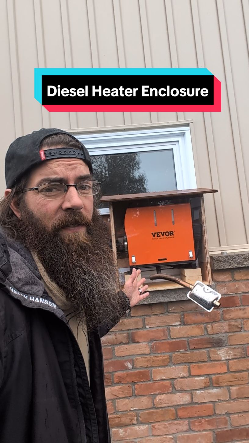 I've modified my diesel heater enclosure a little bit, I've made the lid bigger so it over hangs and I've changed the front to plexi glass so I can see the fuel level. As far as the heating pipe not being insulated I will see how it goes and if I do notice significant heat loss I will wrap it with pipe insulation. #modernhomestead #homestead #homesteading #dieselheater #heating #garage #diesel 