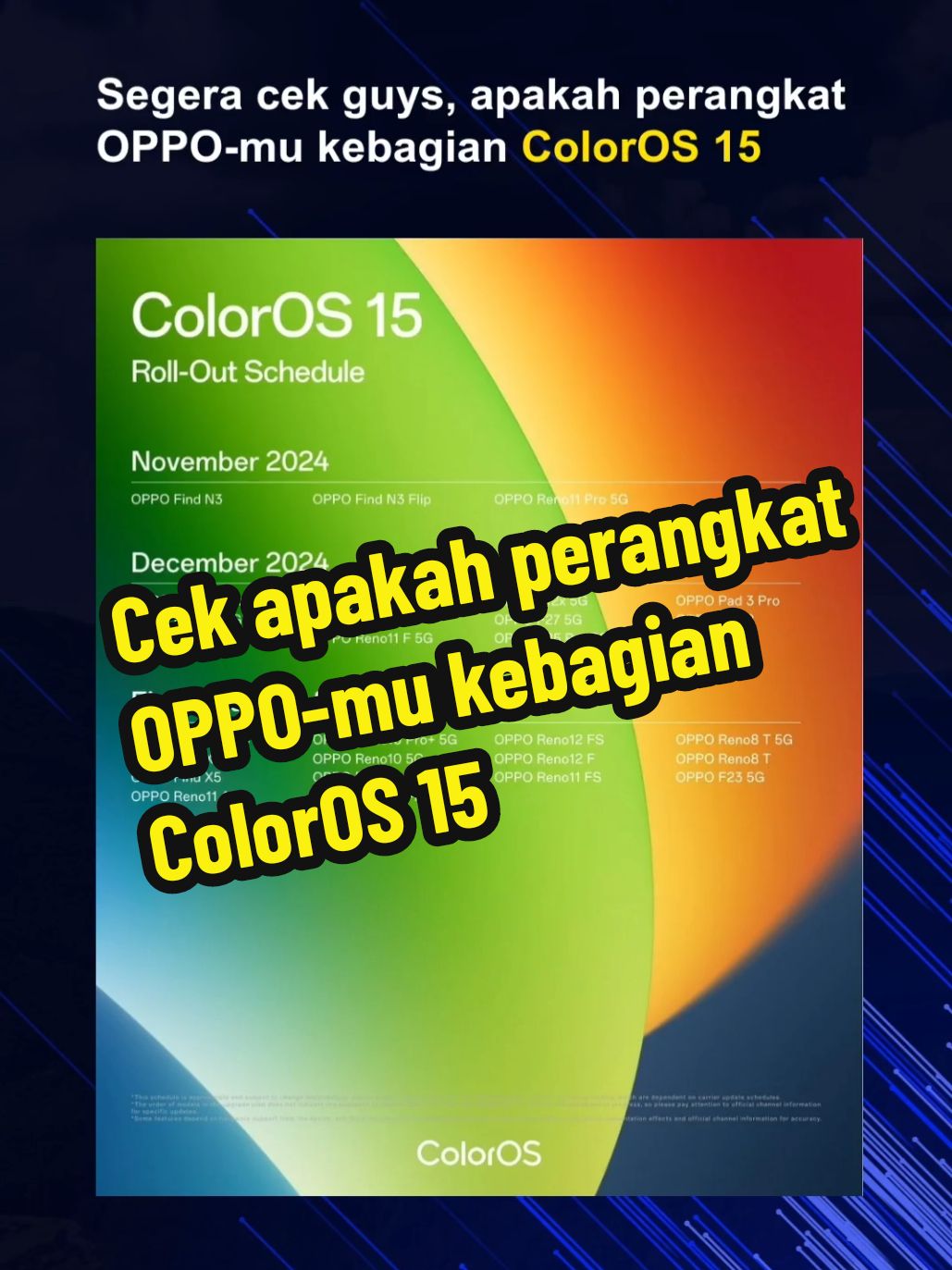 Cek apakah Perangkat OPPO milikmu kebagian ColorOS 15 #oppo #coloros15 