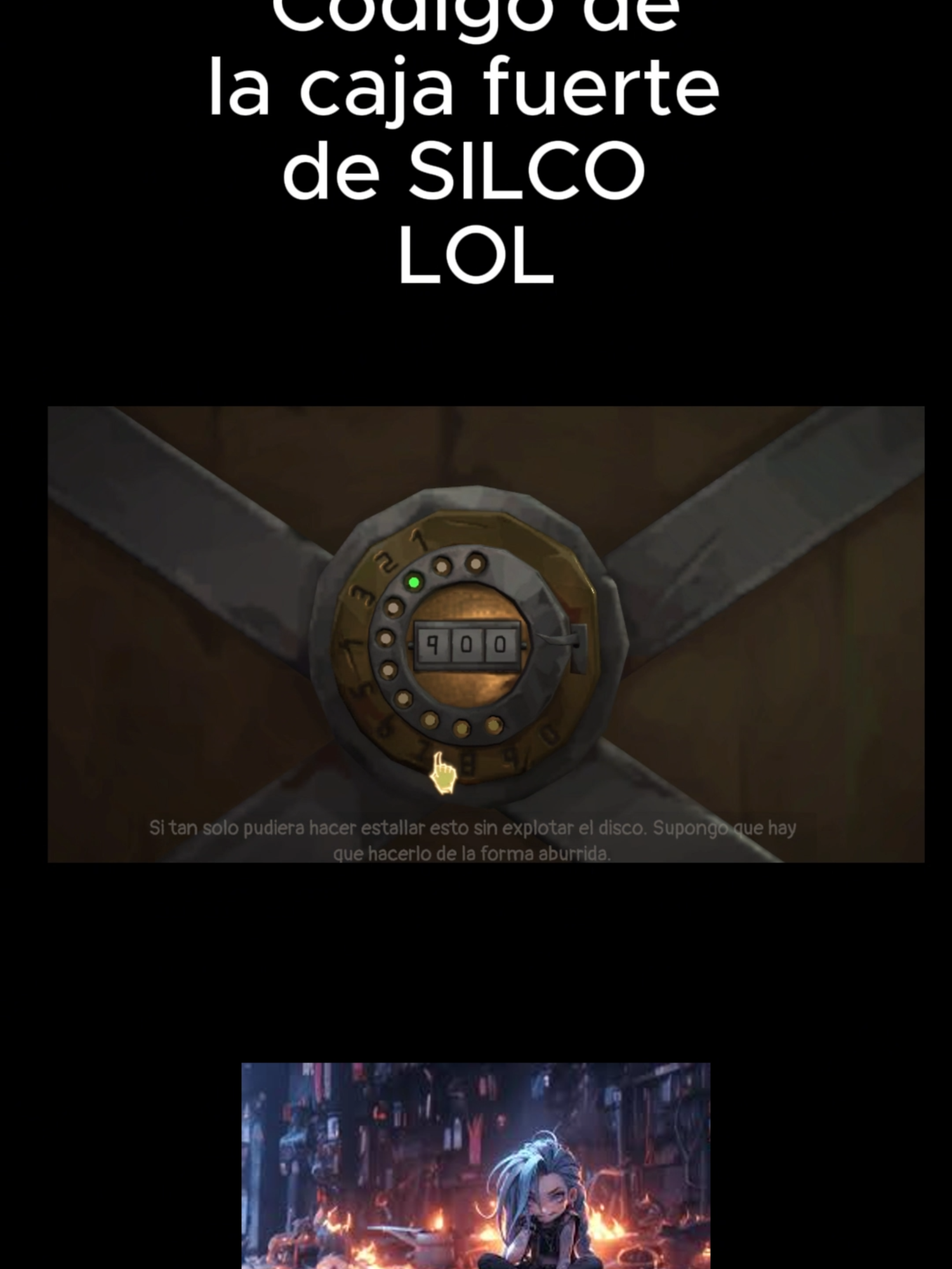 Código de la caja fuerte de SILCO Jinx Repara Todo Acto 2 Arcane Season 2 #Lol #arcane #season2