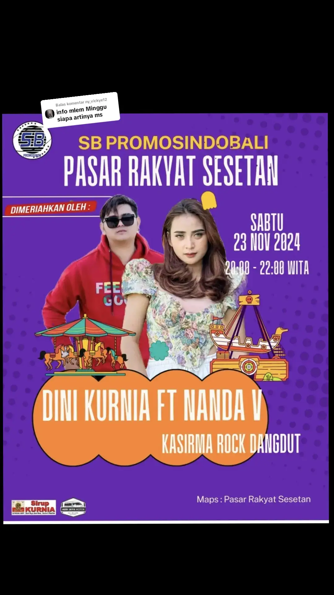 Membalas @ny_vickye12   sabtu malam minggu.. #dinikurnia #nandaferaro #pasarrakyatsesetanbali #sbpromosindobali #fypforyou #bali 