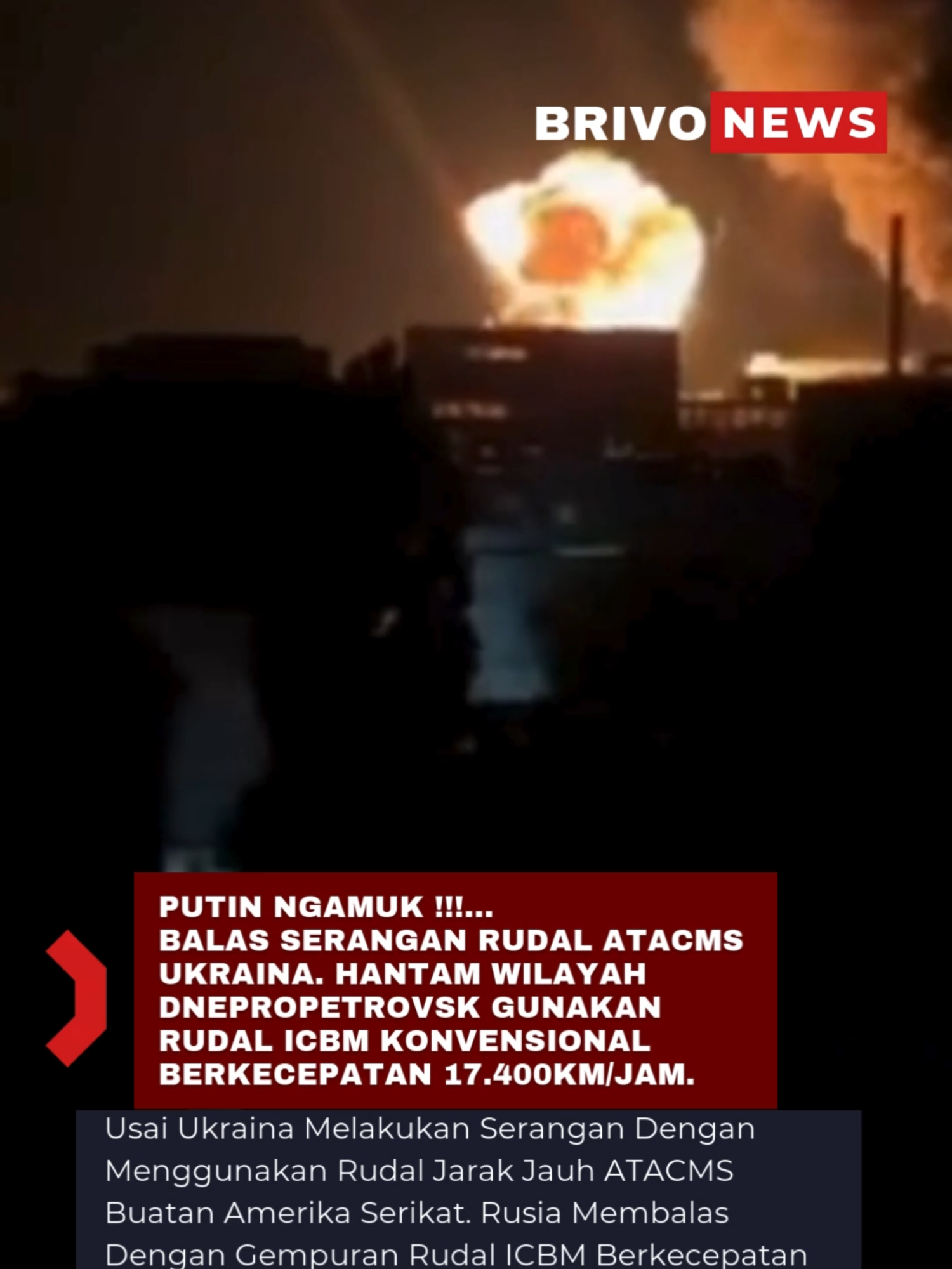 Ukraina Dihajar Rudal ICBM Konvensional Usai Serang Rusia Dengan Rudal Jarak Jauh Milik Amerika Serikat. #fyp #warzone #berandatiktok #beranda #ww3