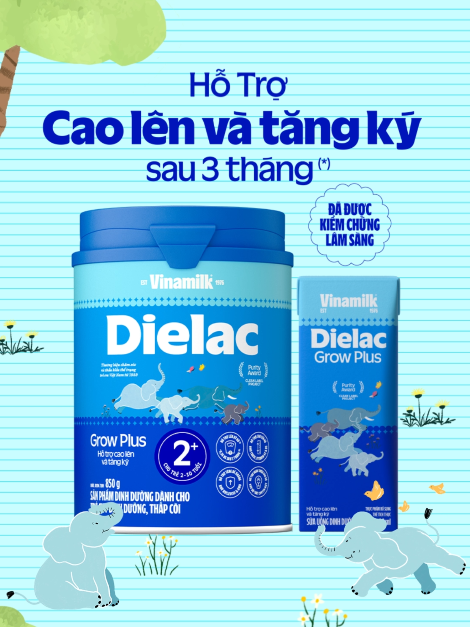 DIELAC GROW PLUS  TĂNG ĐỀ KHÁNG, TĂNG CÂN RÕ SAU 3 THÁNG (*) Nucleotid giúp các kháng thể IgG trong sữa non 24h hoạt động tối ưu hơn, từ đó củng cố nền tảng miễn dịch của bé, bé ít bệnh vặt sẽ tăng cân đều đều mỗi tháng. #Vinamilk #DielacGrowPlus #DielacVoi #TăngCânSau3Tháng  (*) Sản phẩm được phát triển dựa trên công thức đã được nghiên cứu lâm sàng trên trẻ suy dinh dưỡng thấp còi.