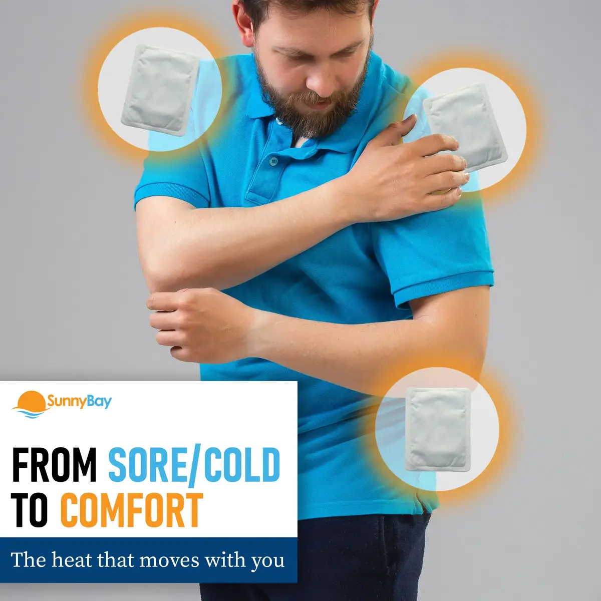 Use heat pads to get comfortable.  Don't let any soreness go untreated.  Be proactive in dealing with pain.  The day is long.   #heatpad #sunnybay #SelfCare 