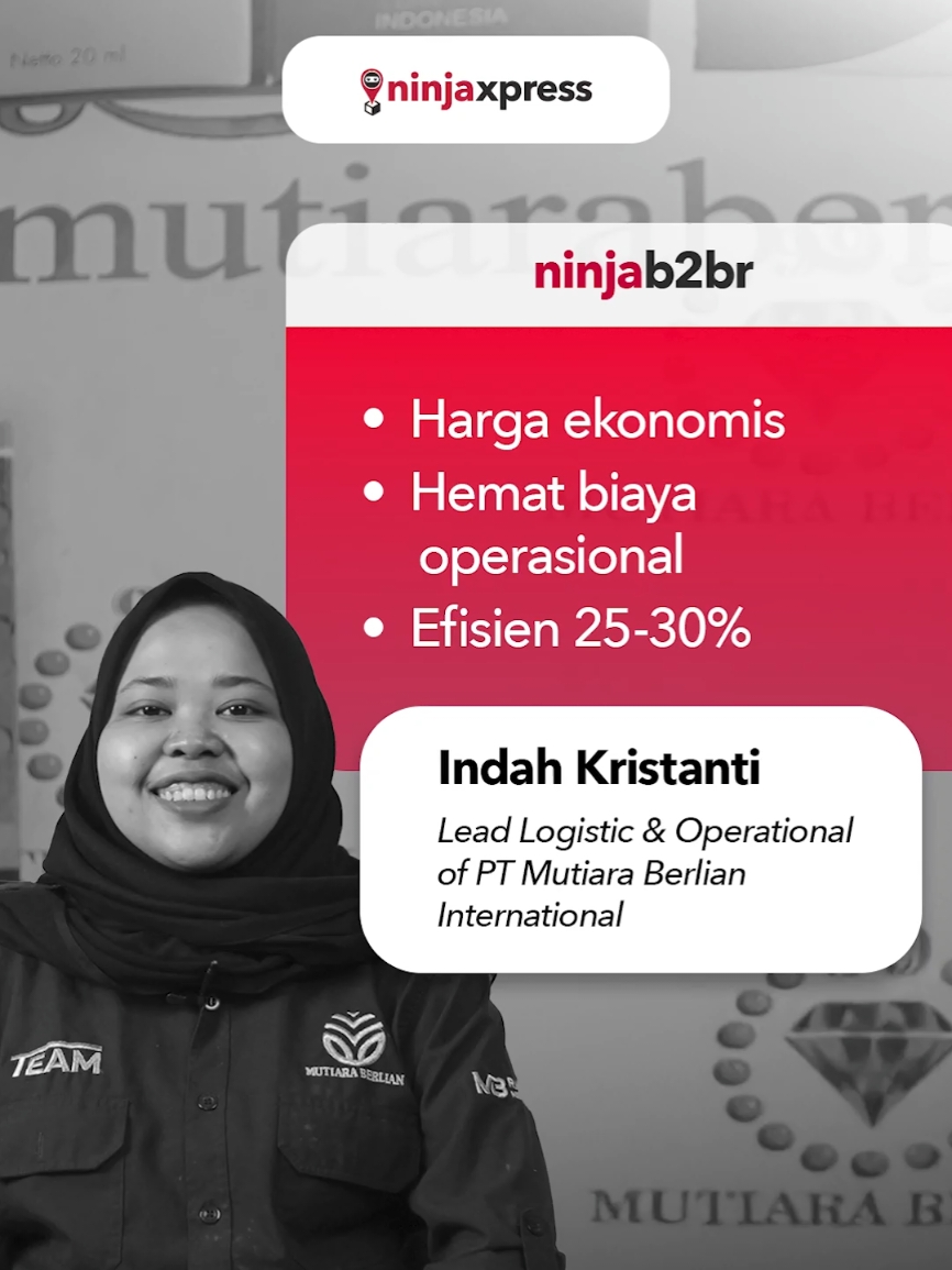 Efisiensi budget 25-30% bikin biaya operasional jadi lebih murah sejak pakai Ninja B2BR. Proses supply chain juga jadi lebih praktis dengan fitur yang efektif ditambah penawaran harga yang menguntungkan bisnis. #NinjaXpress #NinjaB2BR #SiapBantuSampaiTujuan