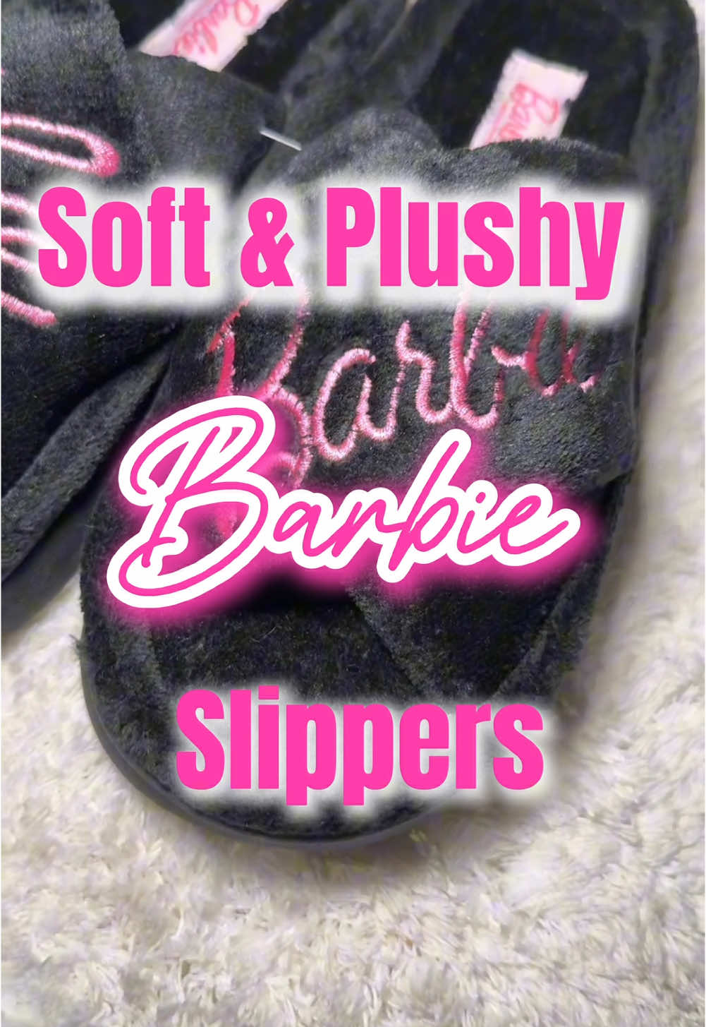 🩷Barbie Slippers #comfyshoes #barbielover #barbie #pinkaesthetic #cozy #TikTokFashion #CapCut 