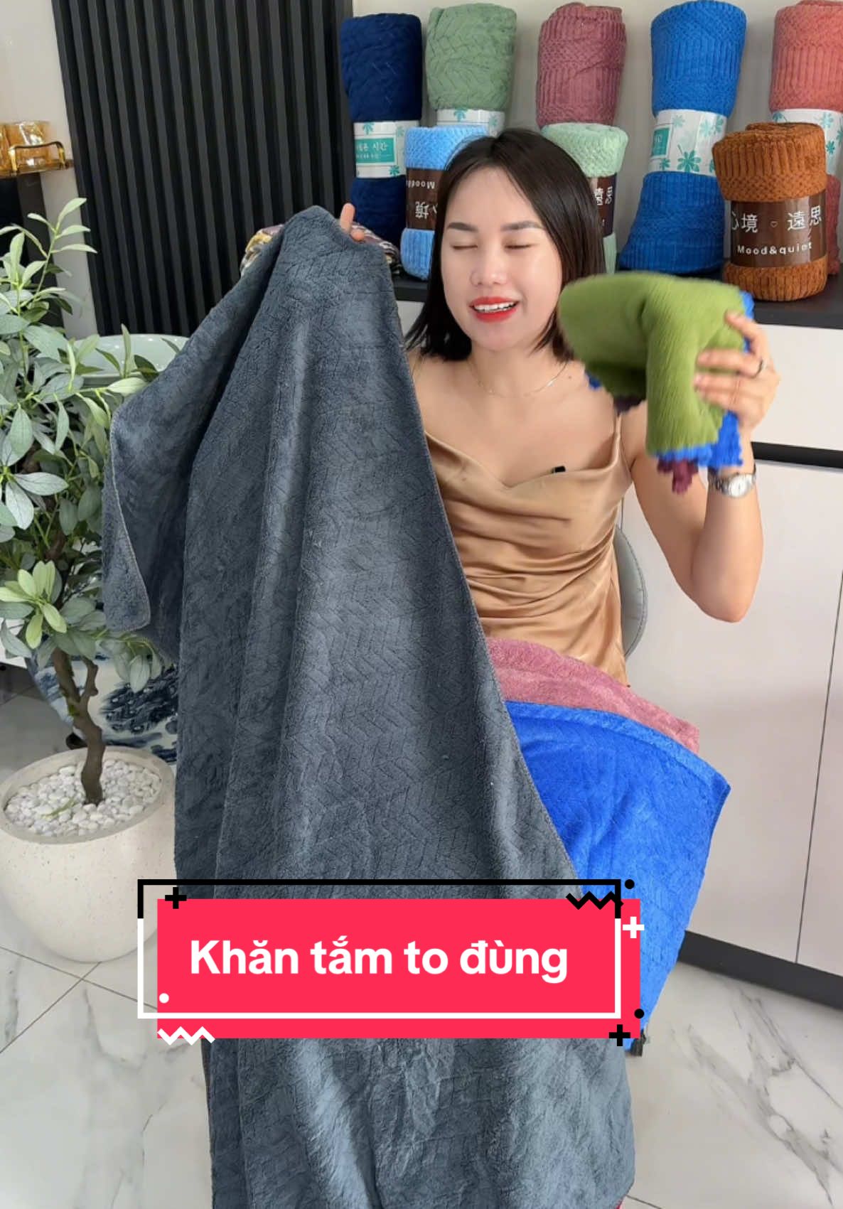 Khăn tắm to đùng 70*140cm về dùng thích cả nhà luôn #xuhuong #khantam 