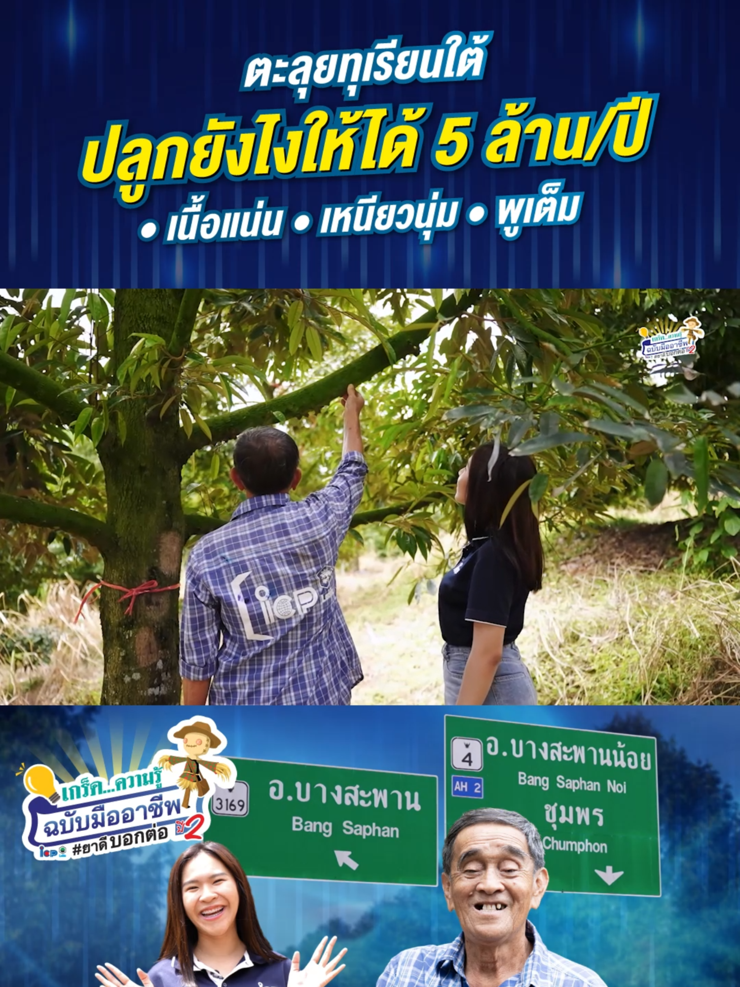 ตะลุยสวนทุเรียนใต้ 🌳 ปลูกยังไงให้ได้เงิน 5 ล้าน❗ พร้อมเปิดเคล็ดลับเนื้อแน่นเหนียวนุ่ม พูใหญ่เต็มทุกลูก ห้ามพลาดคลิปนี้… . #ไอซีพีลัดดา #ICPLADDA #ICPL #ไอซีพี #อาหารเสริมทุเรียน #ทุเรียน #ทุเรียนส่งออก  #บอมส์ซีรีย์ #บอมส์ไวท์ #บอมส์ฟาสท์ #บอมส์เจล #บอมส์ชูก้าร์