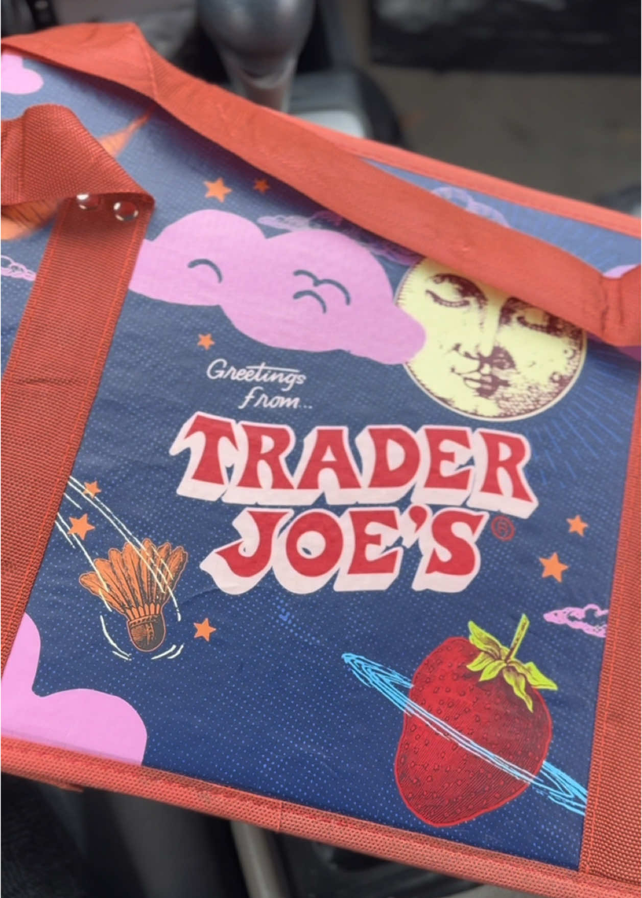 The new Trader Joes bags are so cute this year. #traderjoes #reusablegiftbag #collapsibletote #tote #holidaybag 