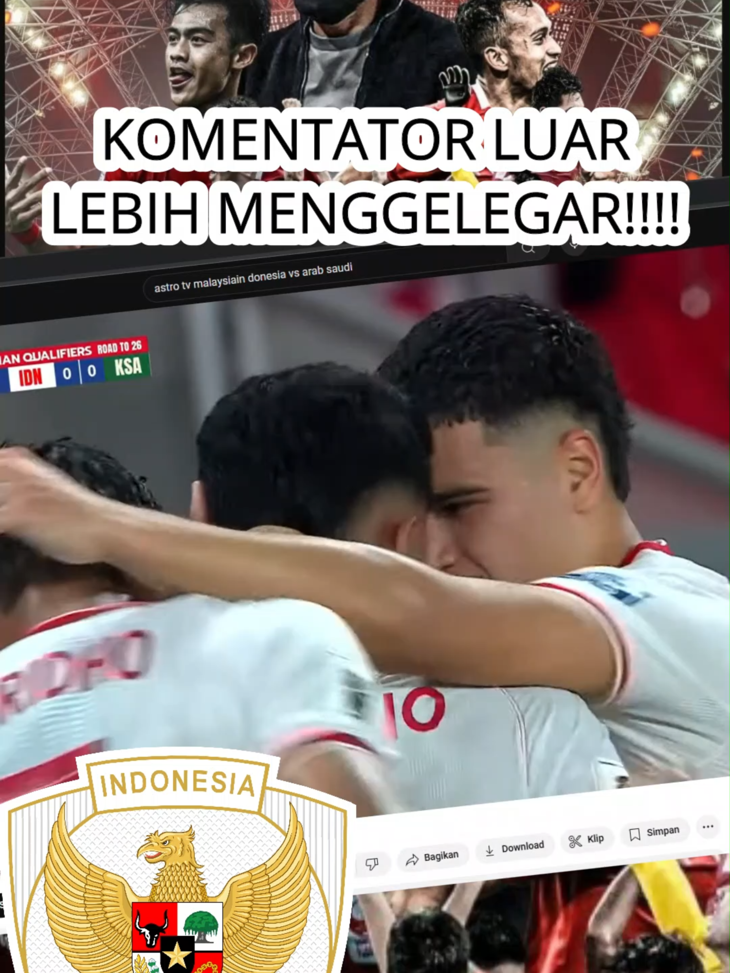 KOMENTATOR BAHASA INGGRIS Gimana pendapat kalian Guys.. #indonesia #timnasgaruda #indonesiavsarabsaudi #kualifikasipialadunia2026 #kualifikasipialaduniazonaasia2026