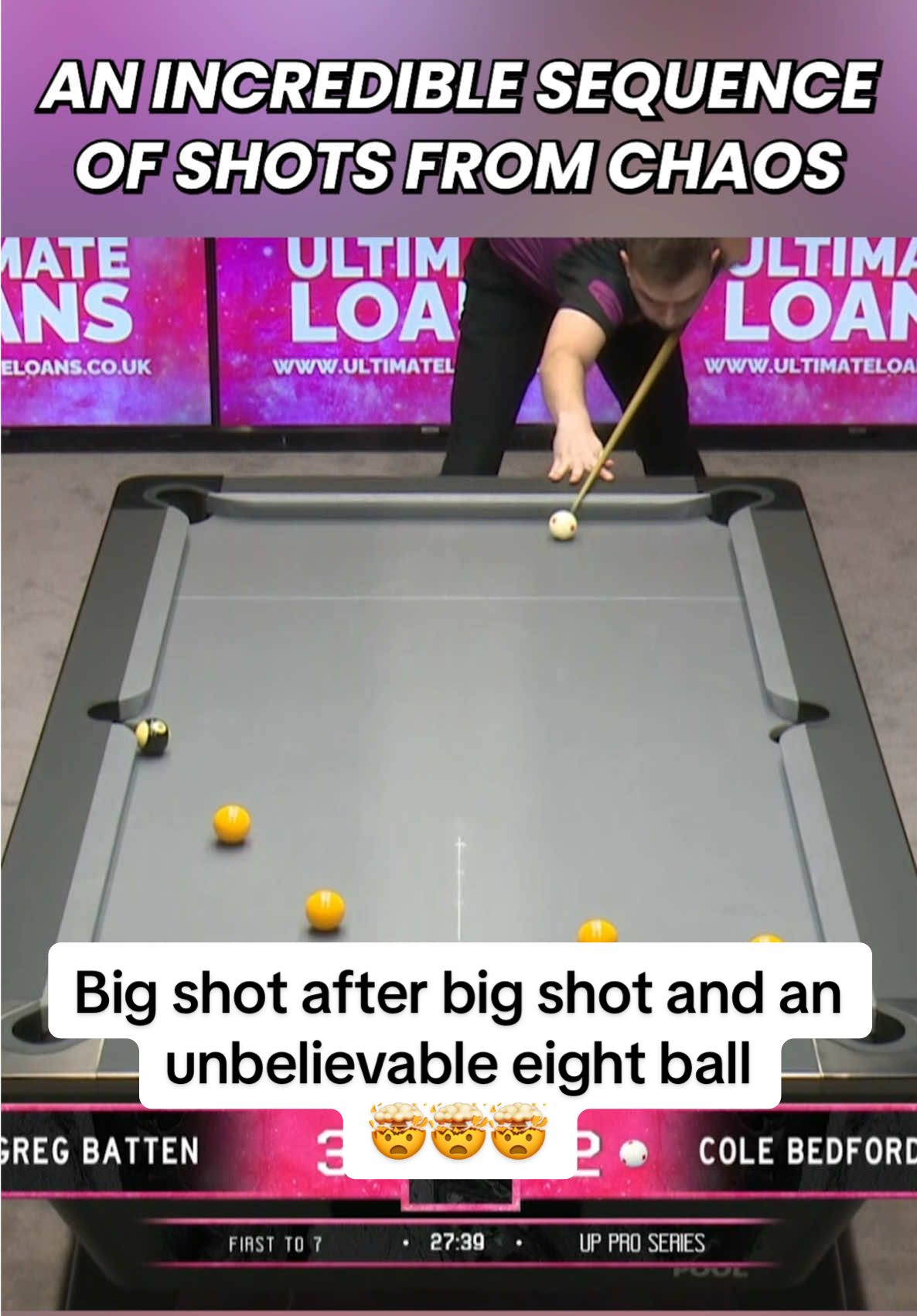 How did he managed to finish this off? 💥🤯 . . #ultimatepool #billiards  #8ballpool #pooltrickshot @Cole Bedford 