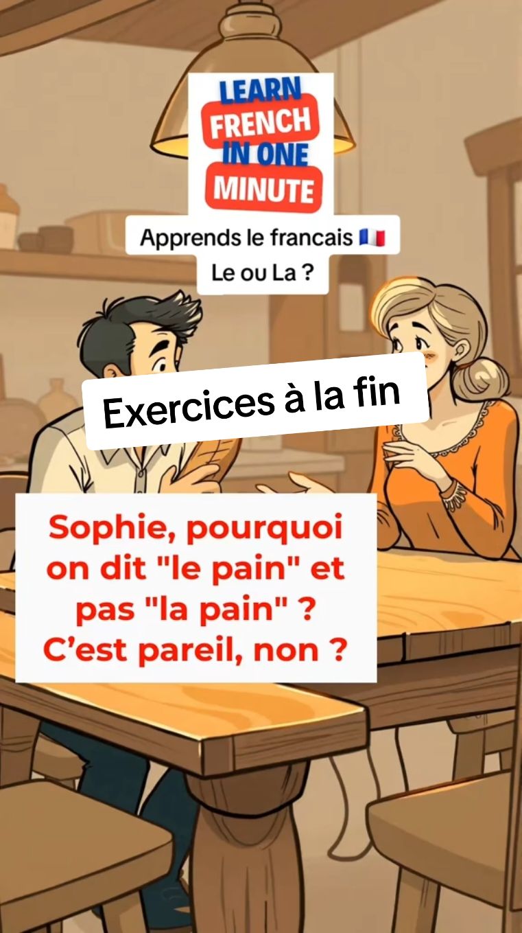 Exercices à la fin ! Utilisation de "Le" ou "La" en français 🇫🇷 Apprend comment utiliser ces déterminants en français avec un dialogue très facile. Quelles autres vidéos veux-tu voir ?