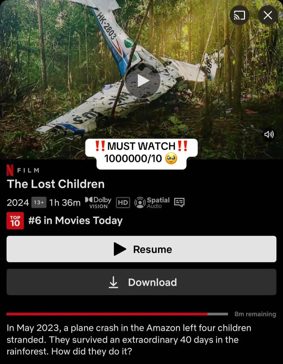 Nothing is impossible with the Lord our God. Amen! 🥹 Faith can truly move mountains! Also, it is important to recognize the value of indigenous cultures and their deep belief in Mother Nature. Grabe grabe! 🥹🌎🍃🌴🌿 #thelostchildren #netflix #netflixrecommendation #documentary #reallifedocumentary #netflixtrend 