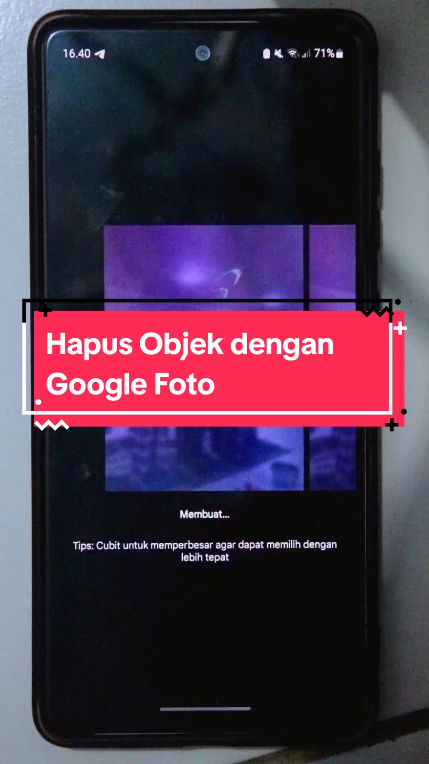 hapus objek dengan google foto.#android #tipsandtricks #ai #googlephotos #edit #editing #photoediting 