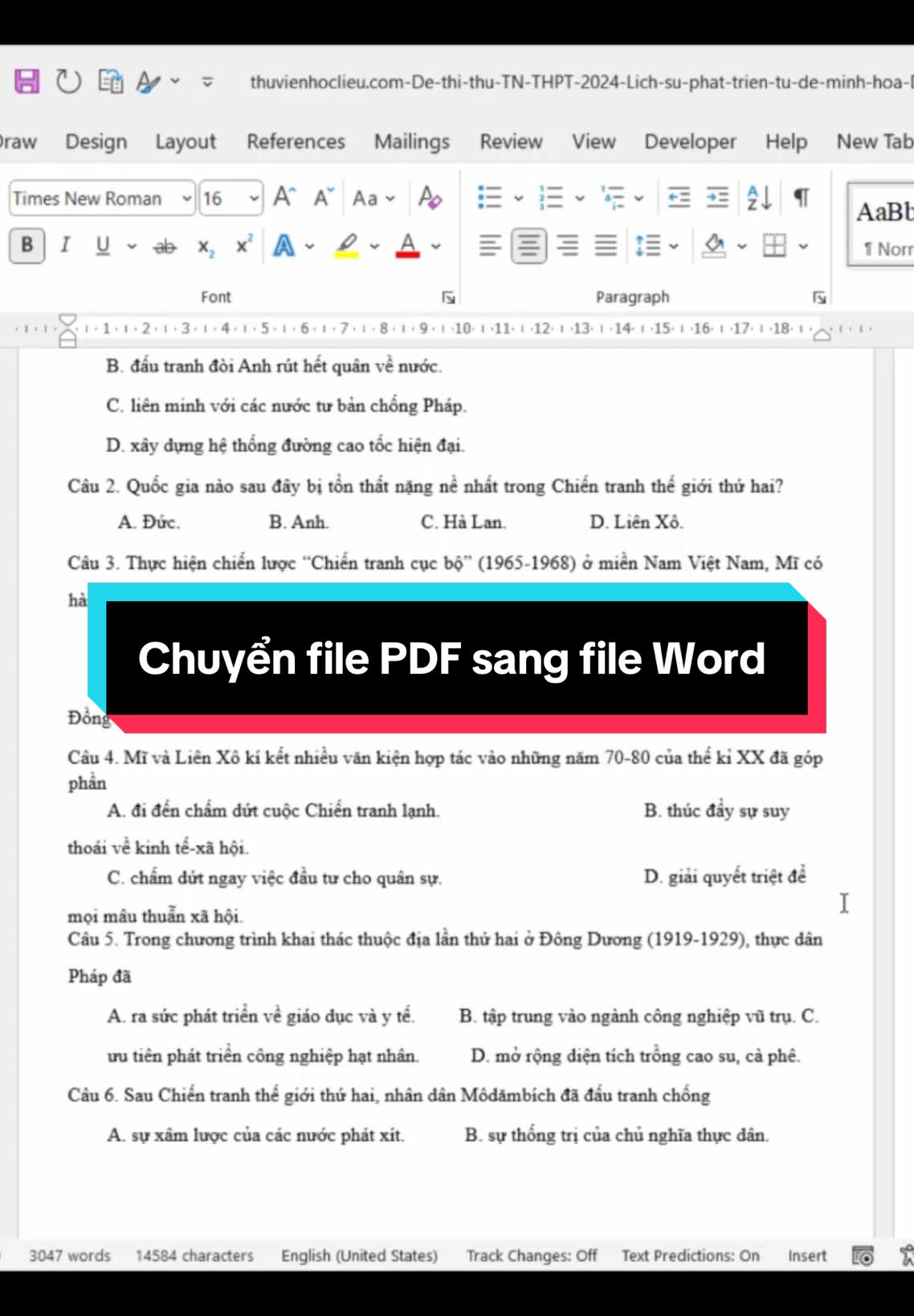 Mẹo chuyển file PDF sang file Word siêu hay #word #excel #sachtinhocvanphong #tinhocvanphong #LearnOnTikTok 