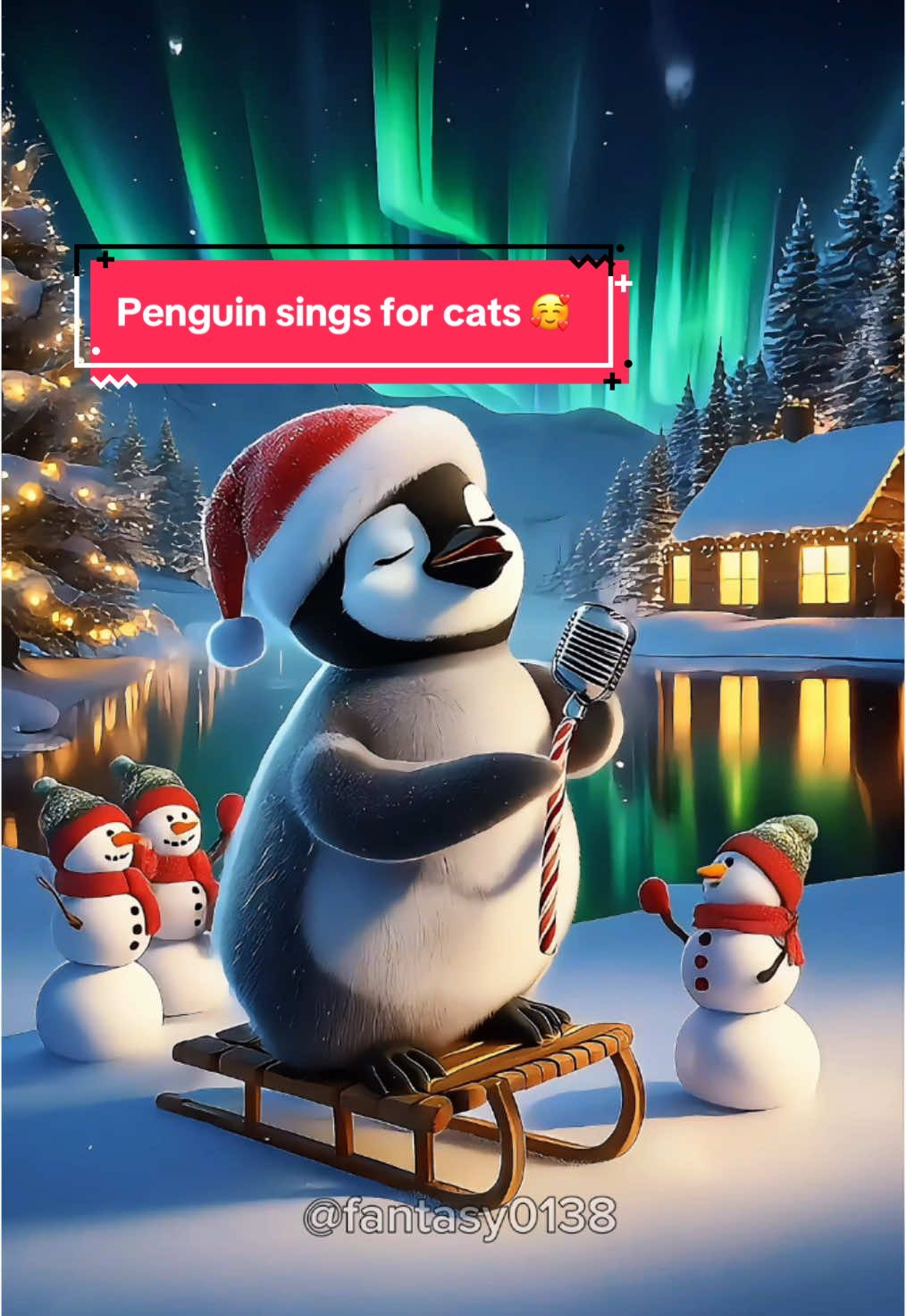 Pengiun sings emotionaly for Cats 😂🥰.                                                 #funnyanimals #singinganimals #aianimation #aiart #for #yourpage #miau #miaumiau🐈 #trendingsong #miauw #cat