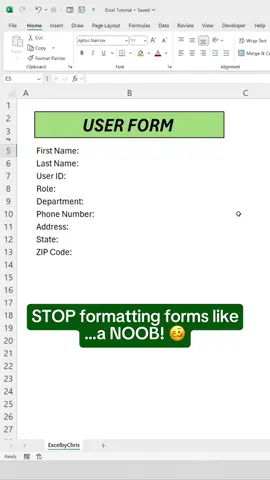 How to create custom forms in Excel! #excel #corporate #spreadsheet 