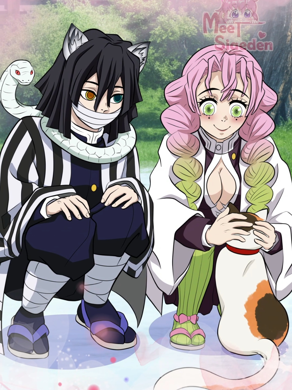 😻Meow I Mitsuri x Obanai 🌸🐍 YT- Meet Siaeden Studio 💕 #KimetsuNoYaiba #DemonSlayer