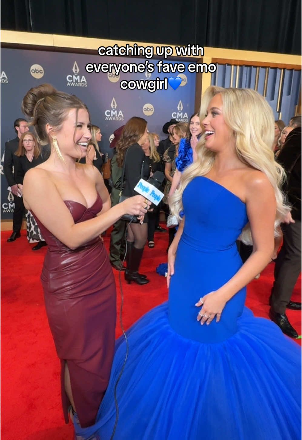 I, for one, am not okay?  @Megan Moroney #peoplemagazine #fyp #redcarpet #CMA #amiokay #kennychesney #gillettestadium #emocowgirl 