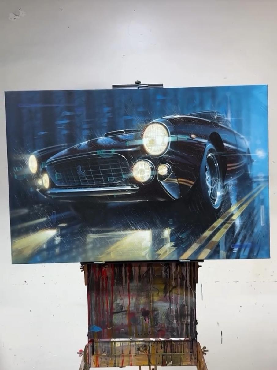 Ferrari 250 GT Lusso by @Pinstripe Chris  #drawtodrive #ferrari250gt #lusso #ferrari #automotiveart #carart #pinstripe #realisticpainting 