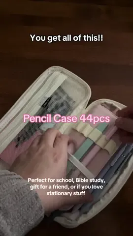 44 pieces 🙌🏼 includes pencil case!  #tiktokcybermonday #tiktokblackfriday #pencilcase #holidaygifts #stationery #giftideas #onsale 