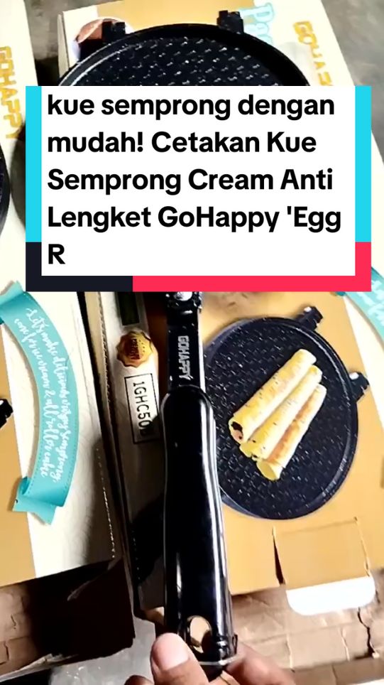 Cetakan kue semprong cream anti lengket gohappy 'egg roll,jepit#fypシ #viral 