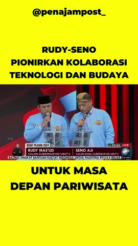 Rudy-Seno pionirkan kolaborasi teknologi dan budaya untuk masa depan pariwisata #debatpilgubkaltim #debatcagubkaltim #rudymasud #kaltim #gratispol #gratispolpolpol #allinRudySeno