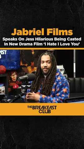 @jabrielfilms joined #TheBreakfastClub to promote his latest film w/ @jesshilarious_official ' I Hate I Love You' feature on @peacock. He explains what it was like to work with her on set! Listen in #iheartradio
