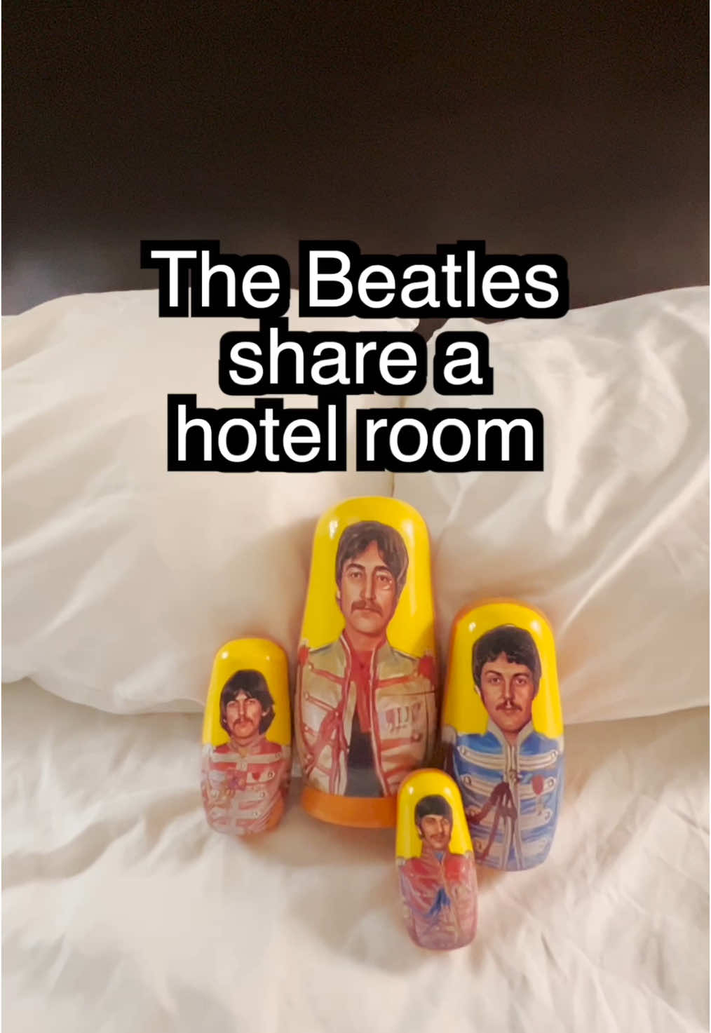 Just like the old days… • #thebeatles #beatleshistory #thebeatlesmemes #hotelroom #amenities #johnlennon #hotel #hoteltips #traveltips 