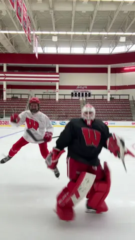 in full gear is harder than it looks @Laced up GAMEDAY  #fyp #fy #fypage #wisconsin #college #d1 #hockey #uw #athlete #girlshockey #goalie 