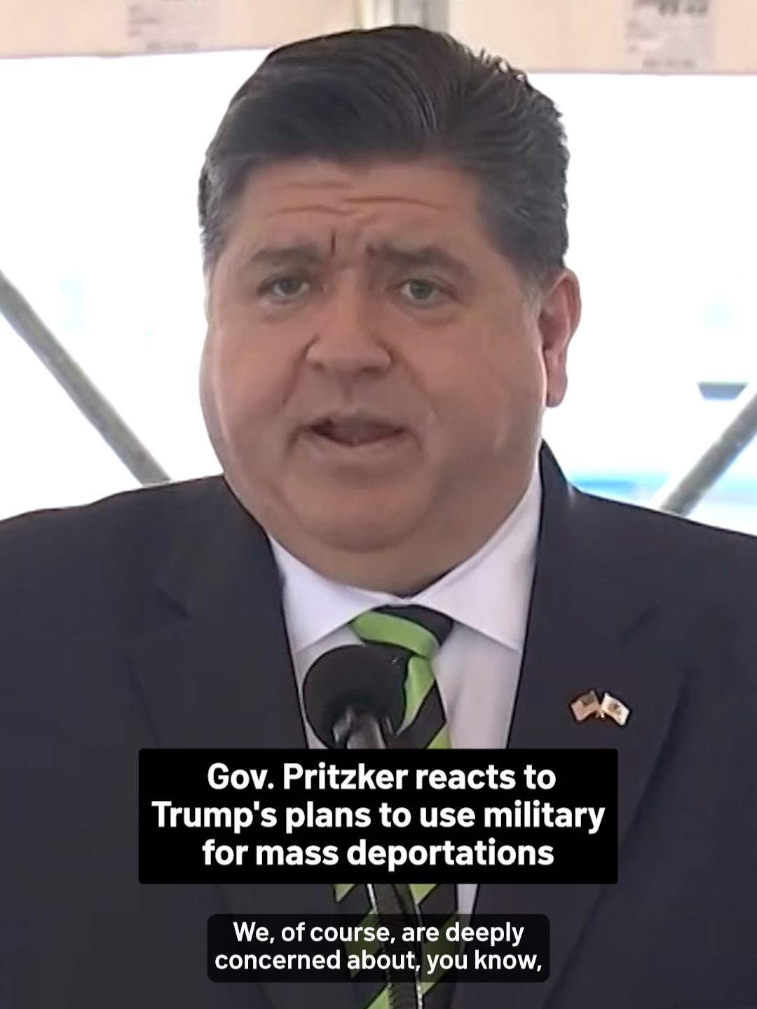 Reacting to President-elect Trump's confirmed plans to use military assets for mass deportations, Gov. Pritzker called the move 