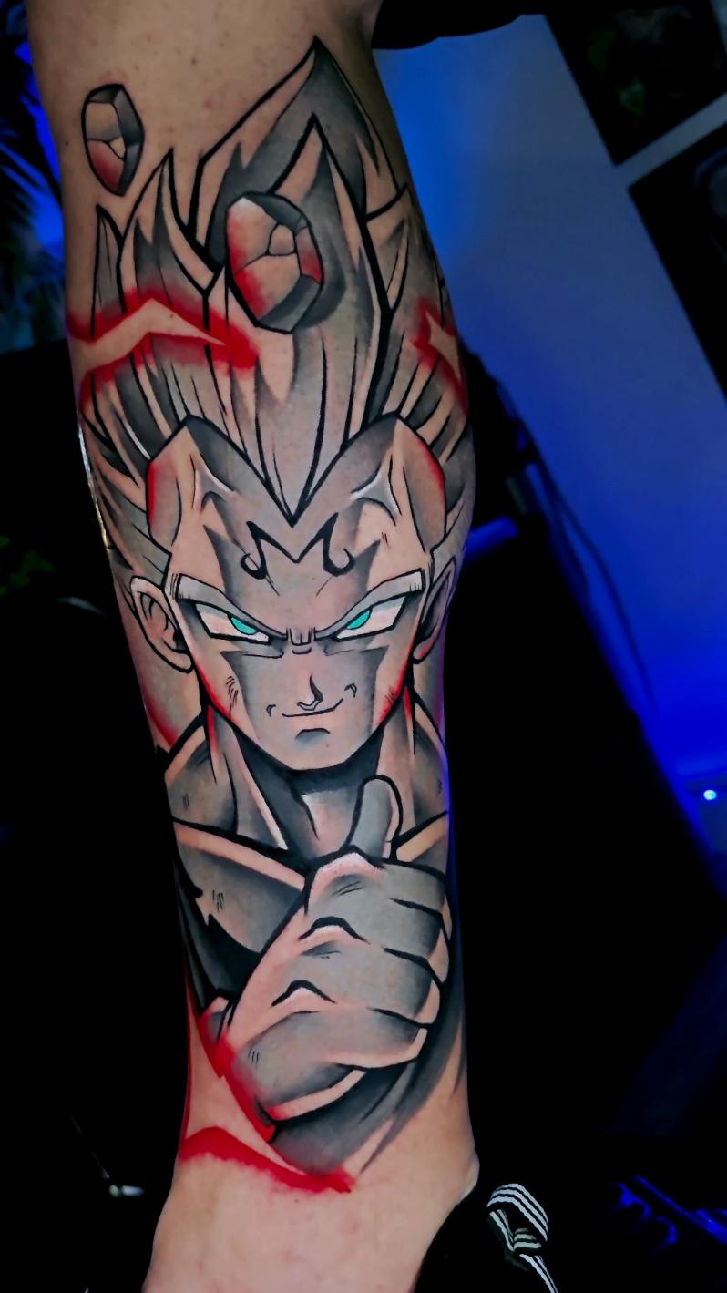 Tattoo Dragonball Majin Vegeta #fyp #geektattoos #animetattoo #tatuajes #Tattoo #dragonballz #dragonballdaima #Anime #vegeta #goku 