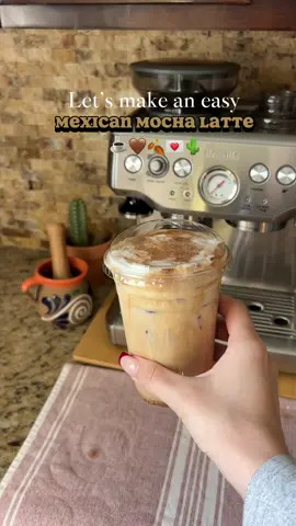 Mexican mocha latte 🤎☕️✨ This drink literally has me in a chokehold rn😭 •2 shots of espresso  •2tbsps of instant hot chocolate mix mix to dissolve powder 🌪️ •add ice •milk of your choice Mexican cold foam🤎  •1/4 milk  •2 Tbsp heavy cream  •1 Tbsp sweetened condensed milk • Sprinkle w/ cinnamon sugar✨ Hope you love it as much as I do🤪  #mexicanmochalatte #coffeerecipes #icedmochalatte #brevillebaristaexpress #coffeetiktok #coffeeathome @Nestlé USA @Breville 