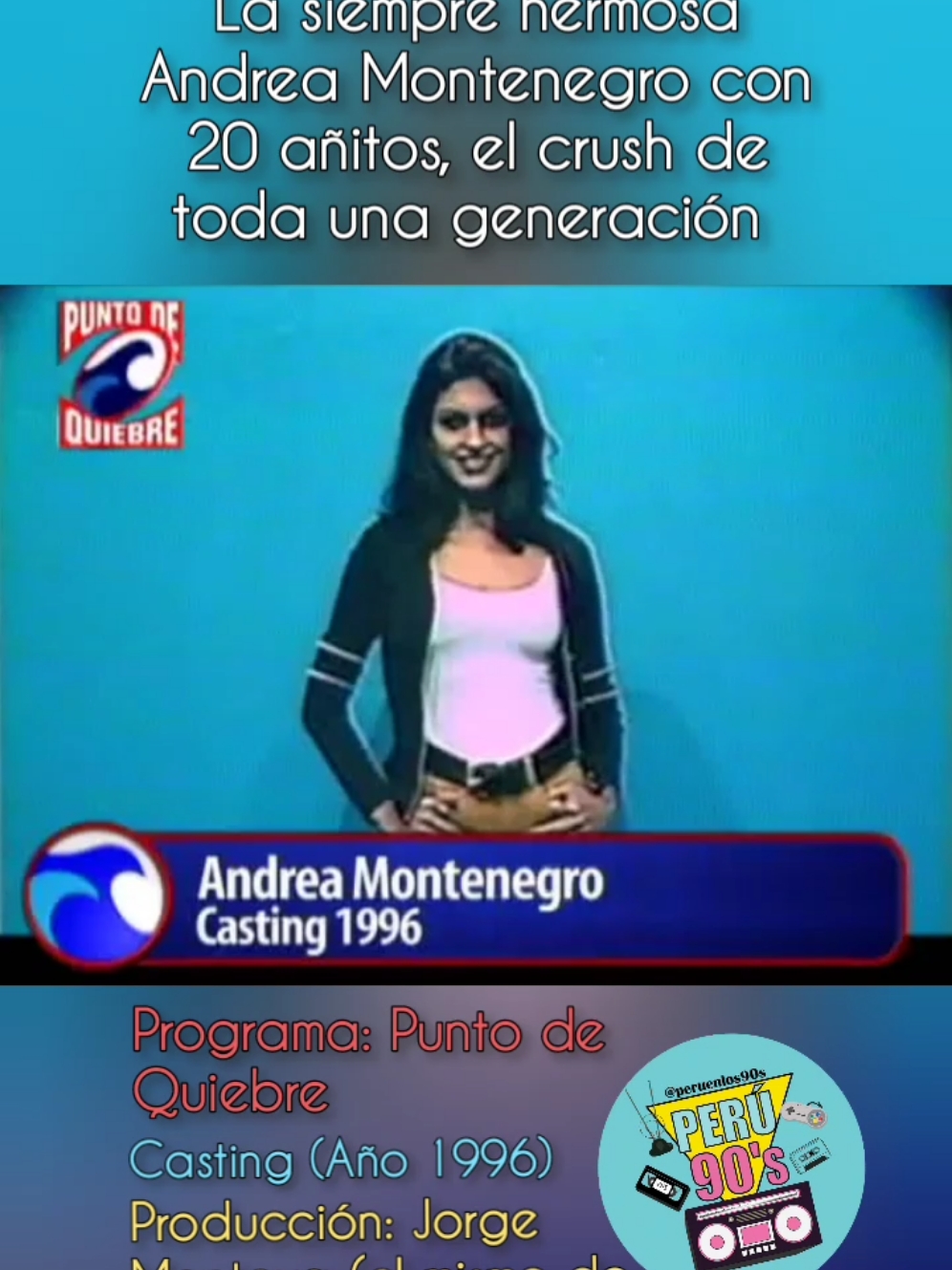 La siempre hermosísima Andrea Montenegro con 21 añitos presentando su casting para el programa punto de quiebre año 1996. programa producido por Jorge Montoya.  #andreamontenegro #peru90s #peru90 #puntodequiebre #jorgemontoya #peru1996 