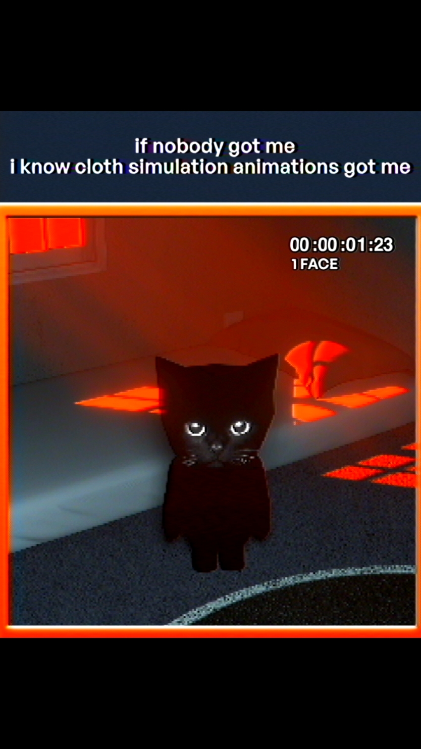 shoutout to cloth simulation animations fr #cats #catsoftiktok #kitten 