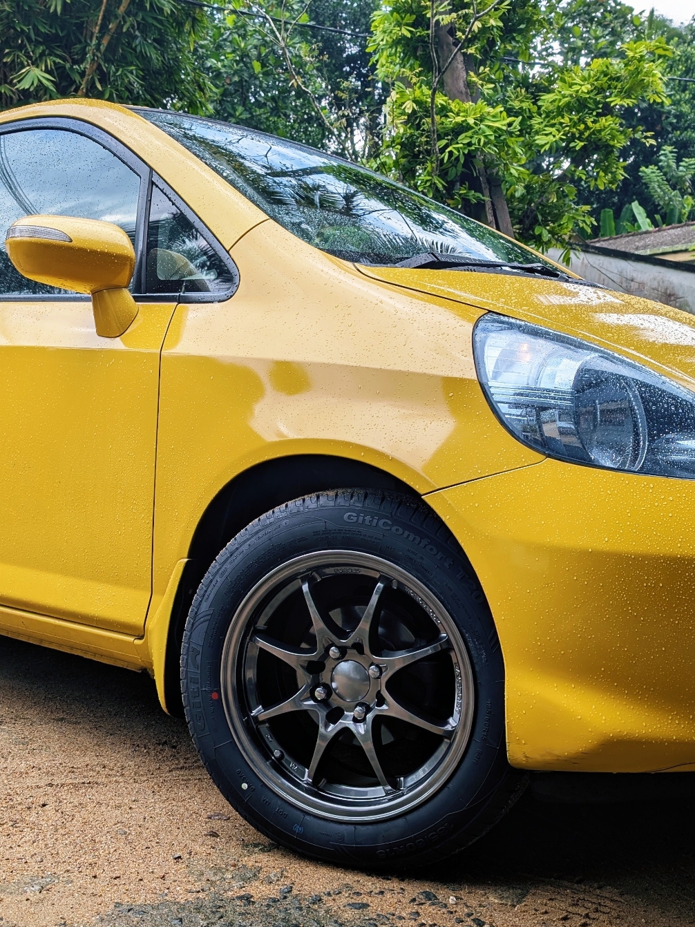 New Shoes for Banana Fit 😍😍😍 #hondafit #hondafitgd1 #fitgd1 #raysport #monoblock #ce28 #wheels #alloywheels #forged #gitityres #giticomfort #srilanka #foryou #fyp #fypシ゚ 