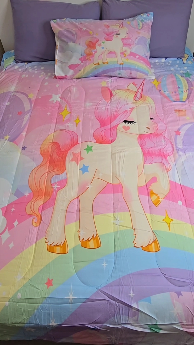 unicorn comforter set for little girls #comforterset #comforter #unicorn #blackfriday #christmas #christmasgift #deals #tiktokshopdeals #tiktokshopblackfriday #bedroom #bedding #sale  #roomdecor #homedecor #bedroom 