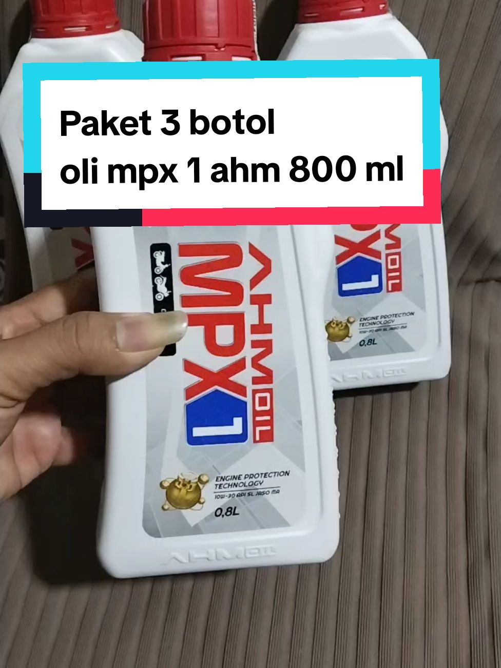 Paket 3 pcs oli mpx 1 ahm 800 ml #tiktokshop #olimpx1honda #oli #olimpx1 #olimpx1gigi #oliahm #olimpx1ahm #olimotorbebek #olihondampx1 #olihonda 