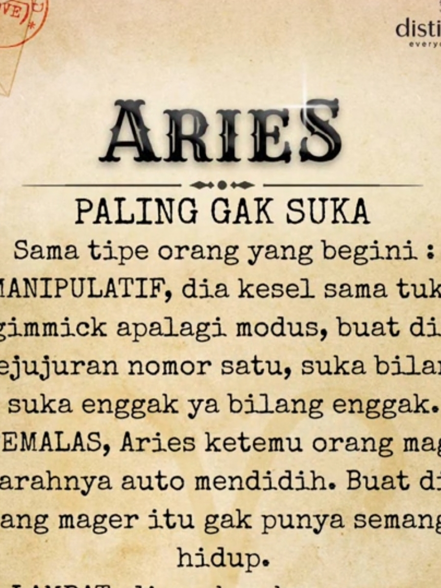 Aries itu cenderung memiliki kepribadian satset spontan yang energik, ambisius, dan blak-blakan. #aries♈️ #zodiakindonesia #fyf #zodiak #zodiakaries♈ #zodiaktiktok #zodiaktiktokindonesia 