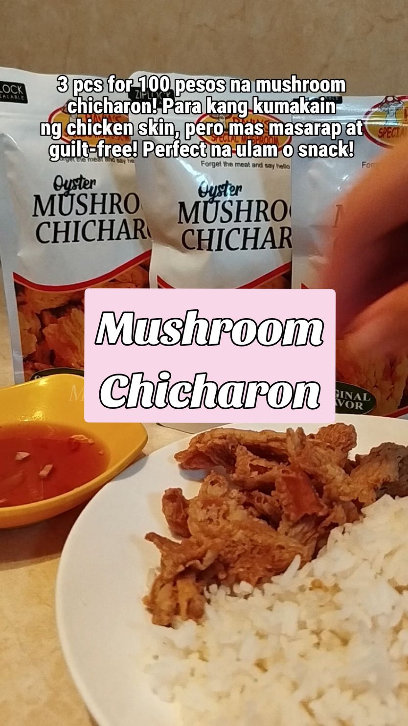 Satisfy your cravings with our delicious mushroom chicharon! Crispy and flavorful, it's the healthier alternative to chicken skin. Enjoy it as a snack, a perfect pulutan for your barkada, or even as a tasty ulam for your meals. Grab yours now for just 100 pesos Check out the yellow basket✨ #crispymushroom #mushroomchicharon #veggiesnacks #SnackTime #guiltfreesnacks #trendingsnacks #healthyfood #Foodie #trending #viralvideo #tiktokfinds #tiktokbudolfinds #mommylhoisandakishop #fyp #fypage #fyppppppppppppppppppppppp 